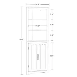 Kirkland's Home Wood 2-Door Corner Storage Cabinet- Bathroom Furniture