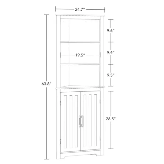 Kirkland's Home Wood 2-Door Corner Storage Cabinet- Bathroom Furniture