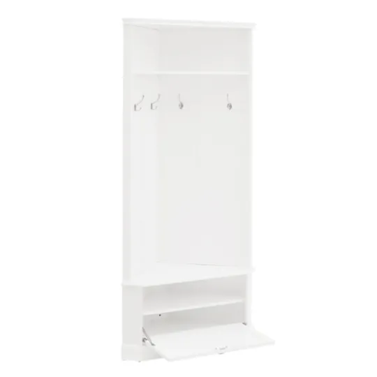 Kirkland's Home Wood Drop Door Corner Hall Tree- Entryway Furniture