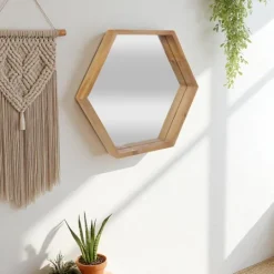 Kirkland's Home Wood Frame Hexagon Wall Mirror- Decorative Mirrors