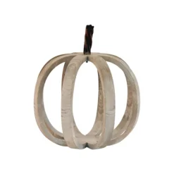 Kirkland's Home Wood Frame Metal Stem Pumpkin Statue- Statues & Figurines