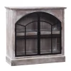 Kirkland's Home Wood Glass Arched Doors Cabinet- Cabinets & Sideboards