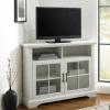 Kirkland's Home Wood Glass Pane Door Corner Tv Stand- Tv Stands & Media Consoles