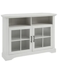 Kirkland's Home Wood Glass Pane Door Corner Tv Stand- Tv Stands & Media Consoles