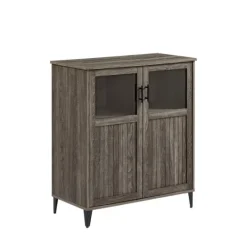 Kirkland's Home Wood Glass Windows Storage Cabinet- Cabinets & Sideboards