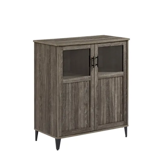 Kirkland's Home Wood Glass Windows Storage Cabinet- Cabinets & Sideboards