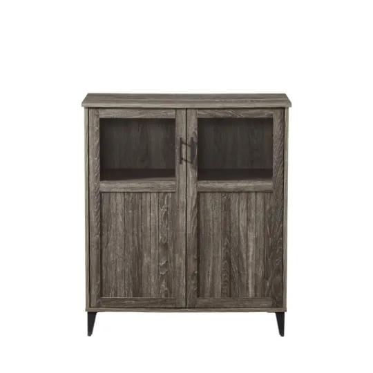 Kirkland's Home Wood Glass Windows Storage Cabinet- Cabinets & Sideboards