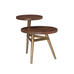 Kirkland's Home Wood Gold Accent Tiered Side Table- Accent & End Tables