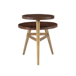 Kirkland's Home Wood Gold Accent Tiered Side Table- Accent & End Tables