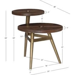 Kirkland's Home Wood Gold Accent Tiered Side Table- Accent & End Tables