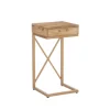 Kirkland's Home Wood Gold Metal X-Frame Base C Table- Accent & End Tables