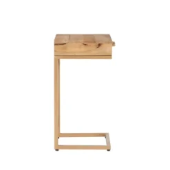 Kirkland's Home Wood Gold Metal X-Frame Base C Table- Accent & End Tables
