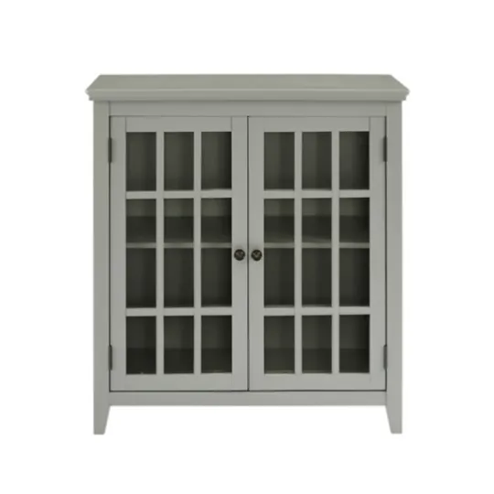 Kirkland's Home Wood Grid 2-Door Accent Cabinet- Cabinets & Sideboards