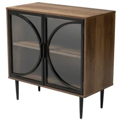 Kirkland's Home Wood Half Moon Doors Cabinet- Cabinets & Sideboards