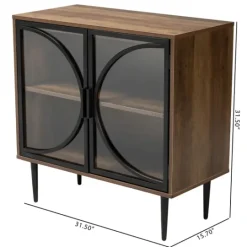 Kirkland's Home Wood Half Moon Doors Cabinet- Cabinets & Sideboards