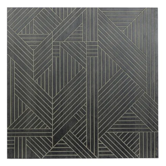 Kirkland's Home Wood Intersecting Carved Lines Wall Plaque- Wall Plaques