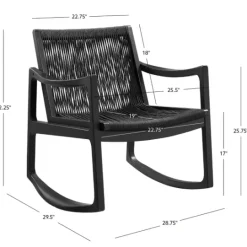 Kirkland's Home Wood Modern Woven Rocking Chair- Accent Chairs