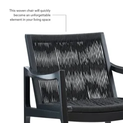 Kirkland's Home Wood Modern Woven Rocking Chair- Accent Chairs