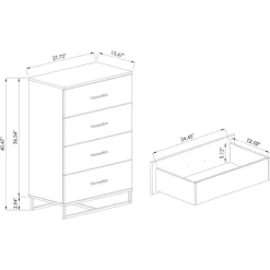 Kirkland's Home Wood Oak Finish 4-Drawer Chest- Dressers & Chests