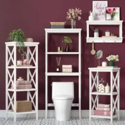 Kirkland's Home Wood Over-Toilet 3-Tier Shelf- Bathroom Furniture