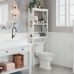 Kirkland's Home Wood Over-Toilet 3-Tier Shelf- Bathroom Furniture