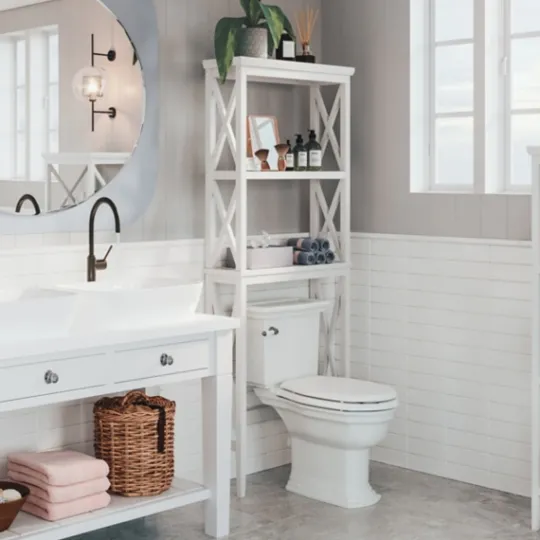Kirkland's Home Wood Over-Toilet 3-Tier Shelf- Bathroom Furniture