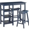 Kirkland's Home Wood 3-Pc. Counter Table And Stools Set- Dining Sets