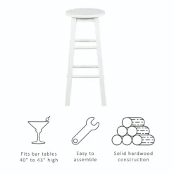 Kirkland's Home Wood Pub Classic Backless Bar Stool- Bar Stools & Counter Height Stools