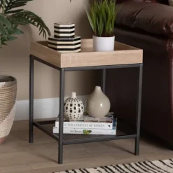 Kirkland's Home Wood Raised Edge Side Table- Accent & End Tables