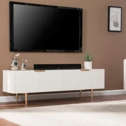 Kirkland's Home Wood Ribbed Doors Media Cabinet- Tv Stands & Media Consoles