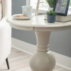 Kirkland's Home Wood Round Base Side Table- Accent & End Tables