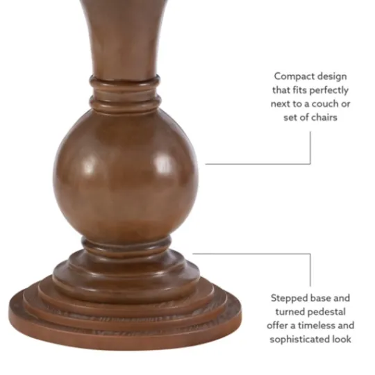 Kirkland's Home Wood Round Base Side Table- Accent & End Tables