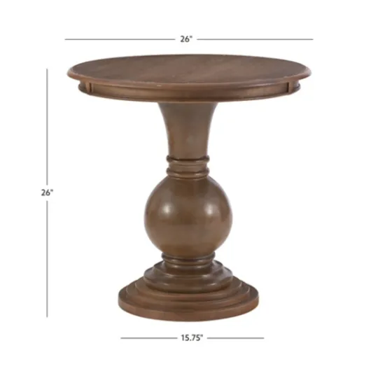 Kirkland's Home Wood Round Base Side Table- Accent & End Tables
