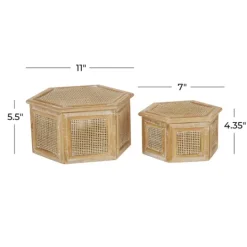 Kirkland's Home Wood Screen Panel Boxes, Set Of 2- Baskets & Boxes