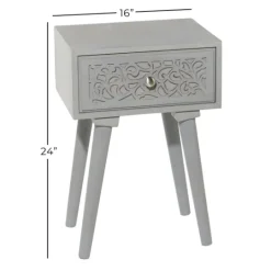 Kirkland's Home Wood Scroll Drawer Accent Table- Accent & End Tables