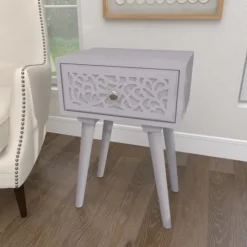 Kirkland's Home Wood Scroll Drawer Accent Table- Accent & End Tables
