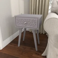 Kirkland's Home Wood Scroll Drawer Accent Table- Accent & End Tables