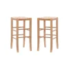 Kirkland's Home Wood Seagrass Backless 2-Pc. Bar Stool Set- Bar Stools & Counter Height Stools