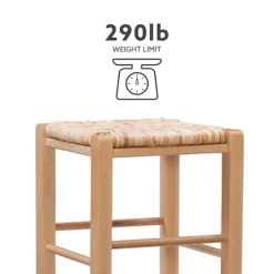 Kirkland's Home Wood Seagrass Backless 2-Pc. Bar Stool Set- Bar Stools & Counter Height Stools