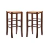 Kirkland's Home Wood Seagrass Backless 2-Pc. Bar Stool Set- Bar Stools & Counter Height Stools
