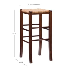 Kirkland's Home Wood Seagrass Backless 2-Pc. Bar Stool Set- Bar Stools & Counter Height Stools