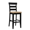 Kirkland's Home Wood Seagrass Seat Slat Back Bar Stool- Bar Stools & Counter Height Stools