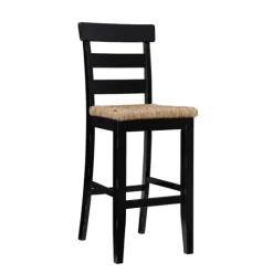 Kirkland's Home Wood Seagrass Seat Slat Back Bar Stool- Bar Stools & Counter Height Stools