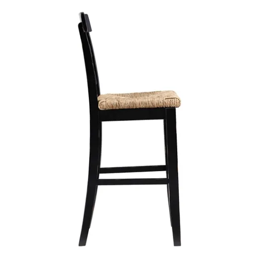 Kirkland's Home Wood Seagrass Seat Slat Back Bar Stool- Bar Stools & Counter Height Stools