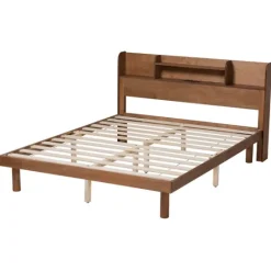 Kirkland's Home Wood Shelves Queen Platform Bed- Beds & Headboards