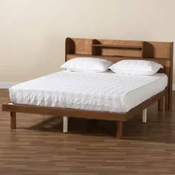 Kirkland's Home Wood Shelves Queen Platform Bed- Beds & Headboards