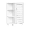 Kirkland's Home Wood Shutter Door Open Shelf Cabinet- Bathroom Furniture