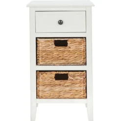 Kirkland's Home Wood Side Table With Baskets- Accent & End Tables