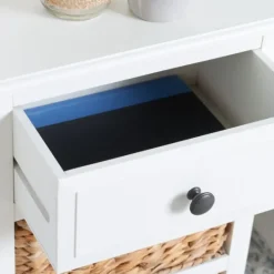 Kirkland's Home Wood Side Table With Baskets- Accent & End Tables
