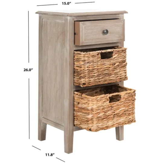 Kirkland's Home Wood Side Table With Baskets- Accent & End Tables
